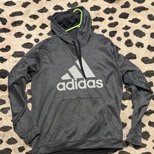Adidas Charcoal Hoodie with White Logo